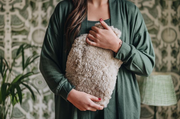 waste lesspskin hot water bottle cover by westmorland sheepskins