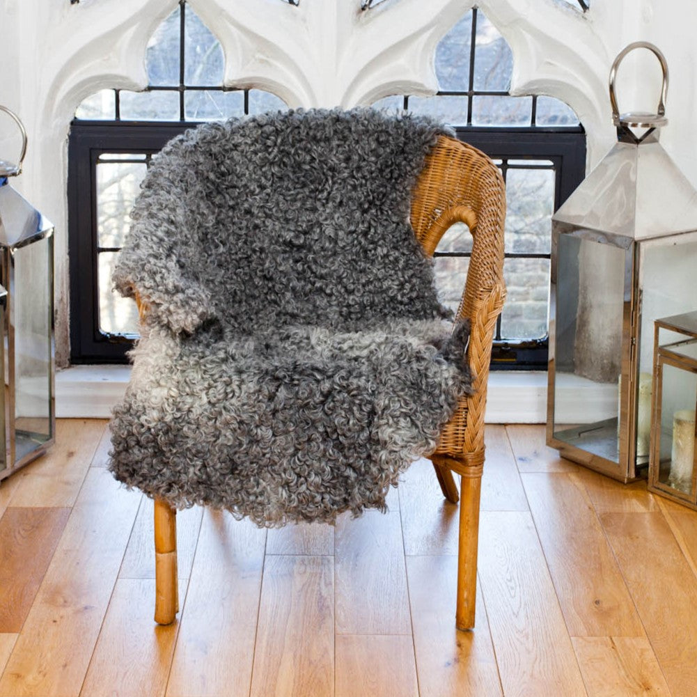 gotland grey sheepskin rug by westmorland sheepskins