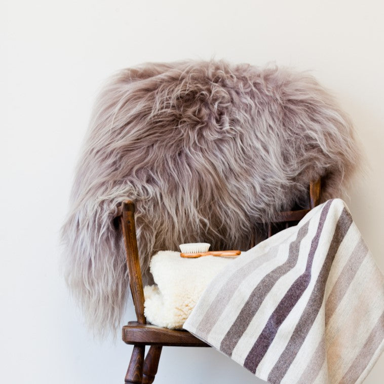 toasty taupe long wool icelandic sheepskin