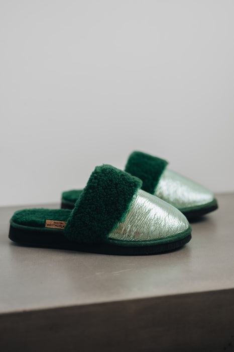 Mint Green Metalic Sheepskin Slipper Mule from Westmorland