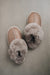 Womens sheepskin slipper mules in brown leather