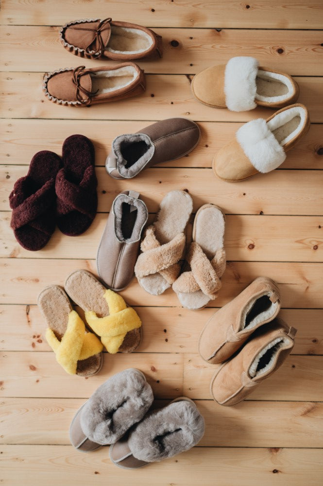 Comfy His and Her Sheepskin slippers