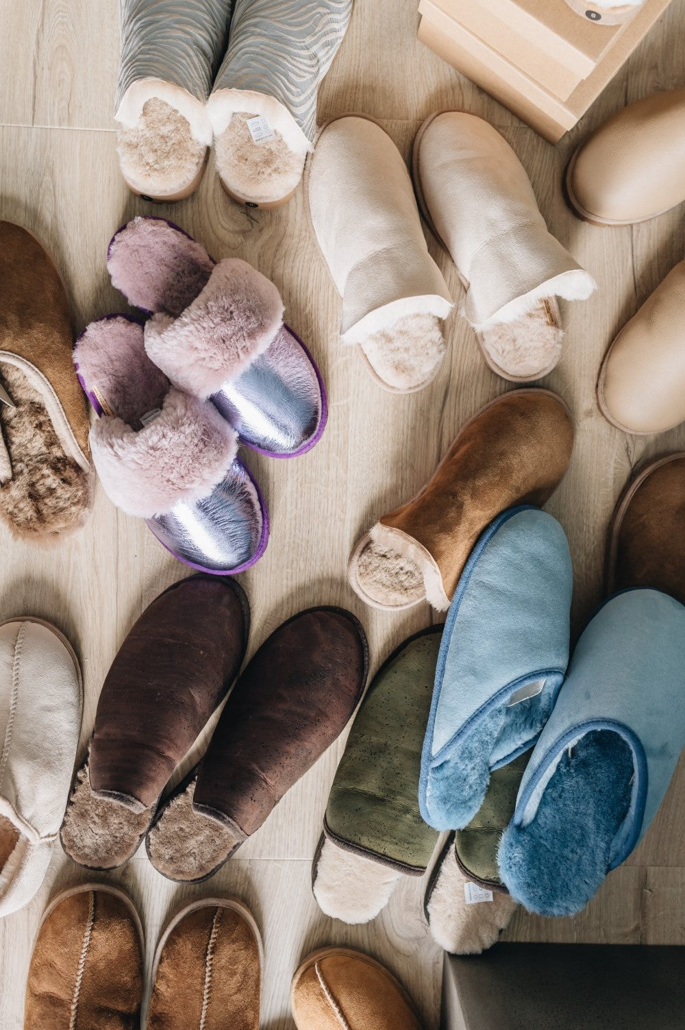 Mens Slip On Sheepskin Slippers huw idris in brandy