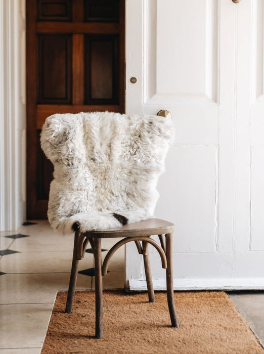 Icelandic natural spotted sheepskin white and black