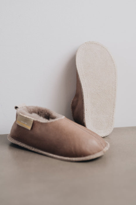 Walnut Sheepskin Slipper for Kids