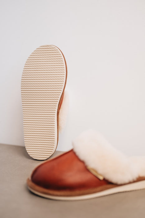 Womens Sheepskin Slipper with sole Slip on
