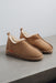 Tan coloured ankle-high men’s sheepskin slipper - Hetty profile view