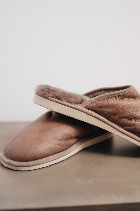 mens lambskin slippers in Mule Style