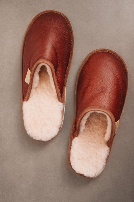 Warm Sheepkin Slip on Slippers for men Idris
