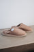 Warm sheepskin slipper mules for women