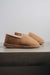 Tan coloured loafer style sheepskin slipper - Tilly profile view