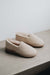 Vanilla coloured loafer style sheepskin slipper - Tilly profile view