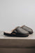 Nappa coffee coloured loafer style sheepskin slipper - Willow profile view