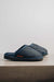 Denim covered loafer style sheepskin slipper - Willow profile view