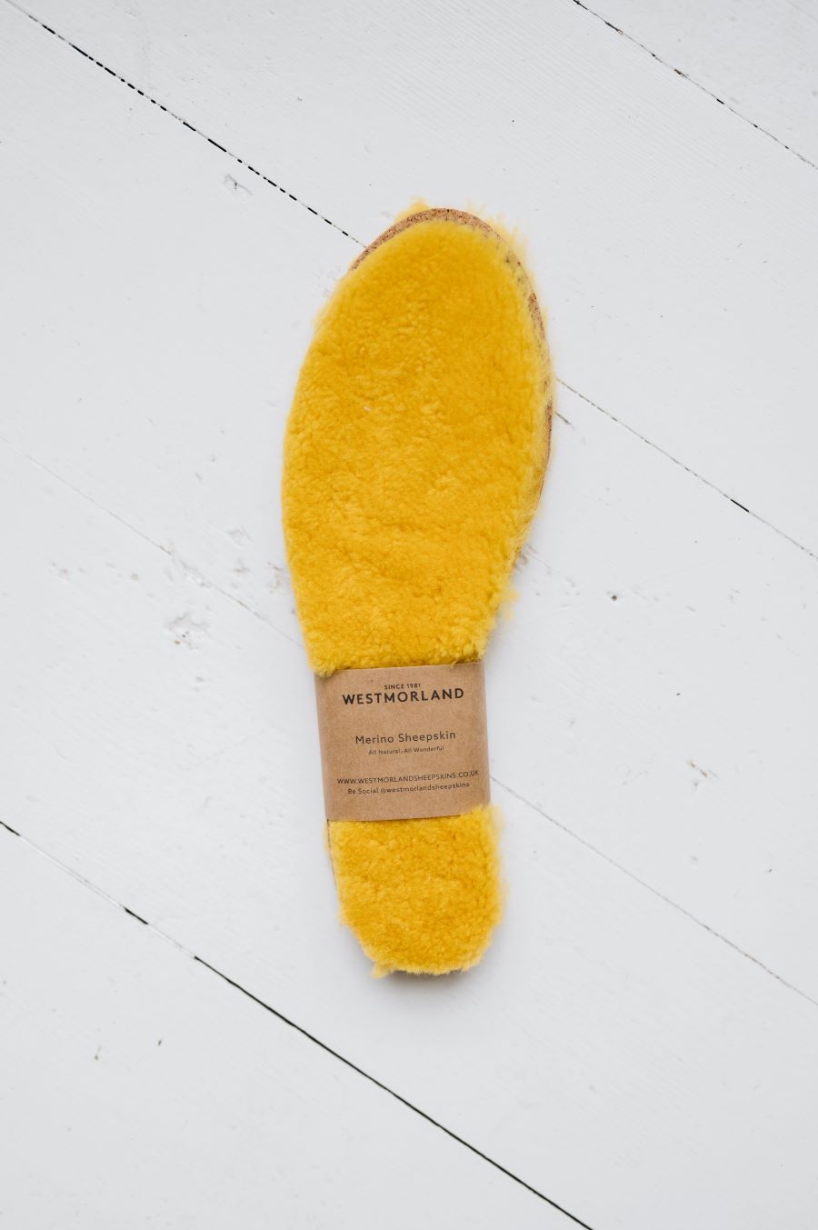 Sheepskin Insole with cuttable size template in yellow