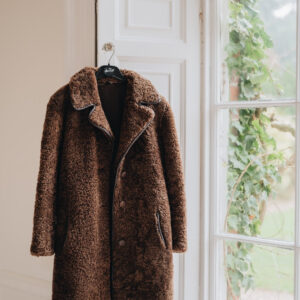 HeaTona Vintage Dark Brown Women's Wool Out Sheepskin Coat