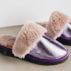 Women slippers in shiny purple