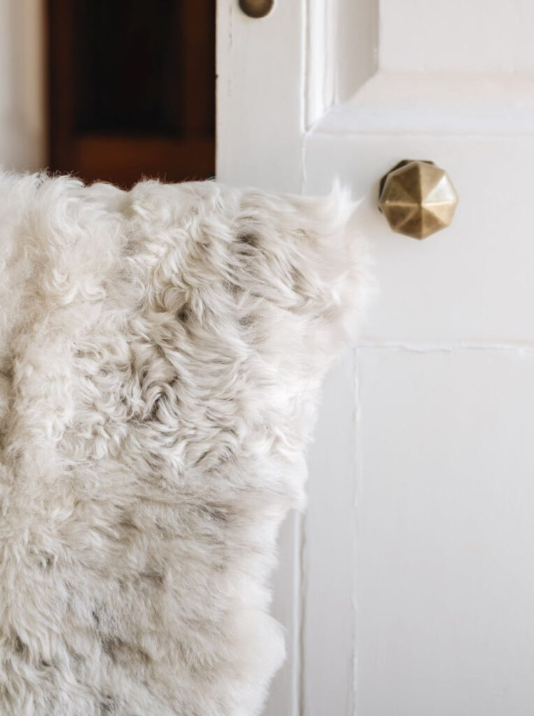 natural spotted Icelandic sheepskin rug