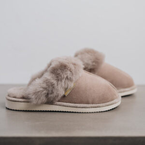 Ladies high quality genuine sheepskin mules slippers