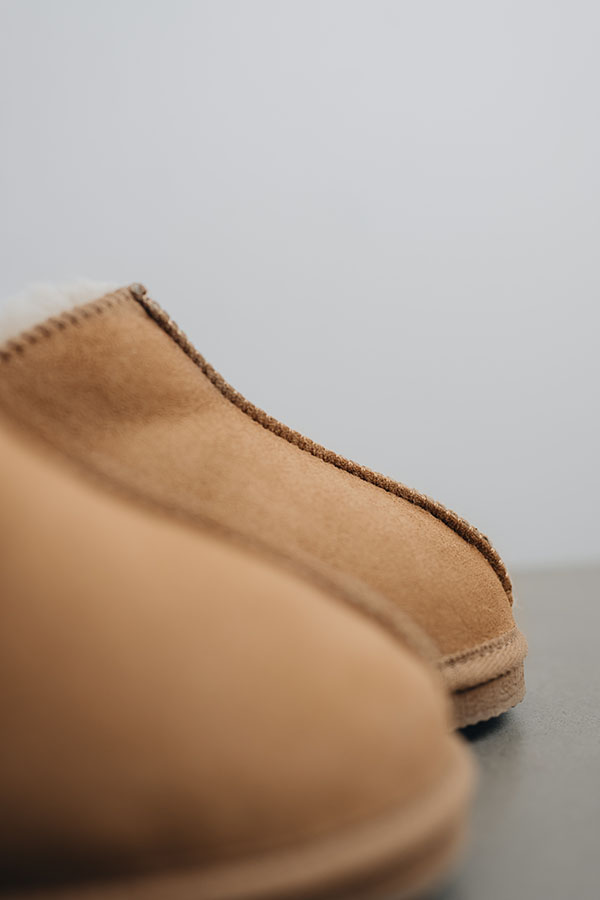 Men’s Henry sheepskin slipper boots in tabac suede with ankle coverage and natural comfort
